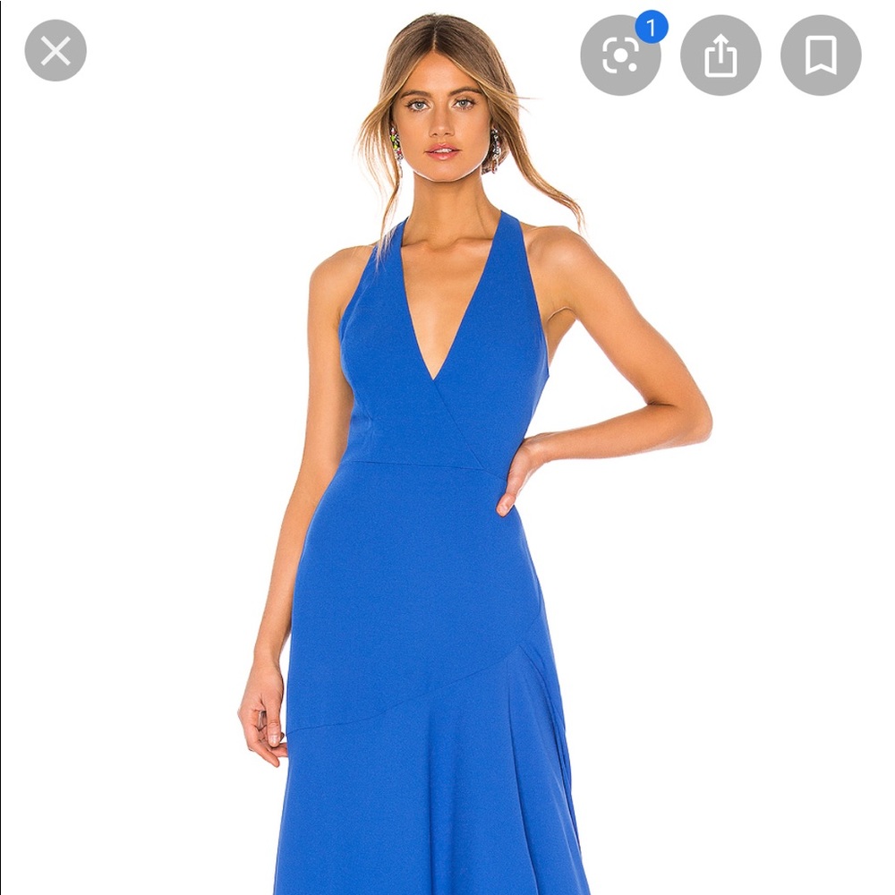 high low halter gown bcbgmaxazria true blue